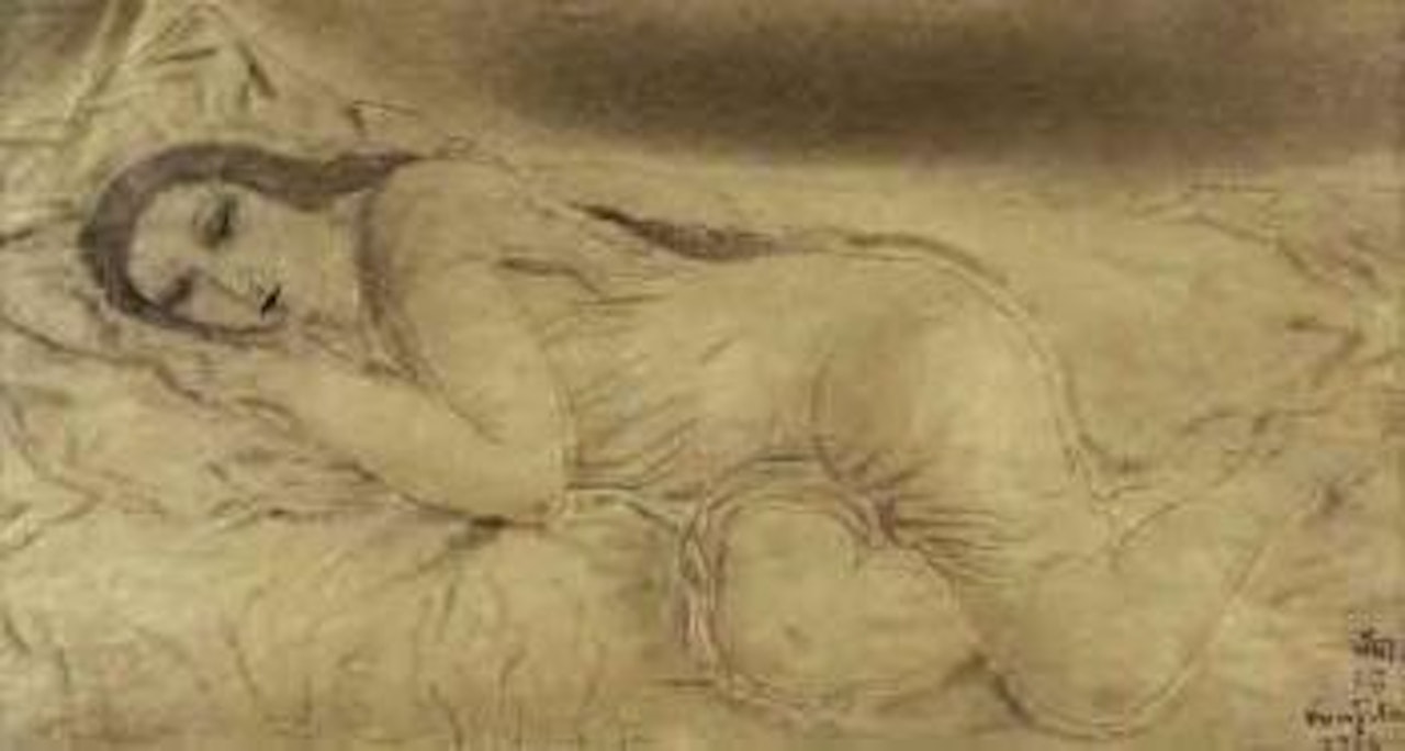 Femme allongee by Leonard Tsuguharu Foujita