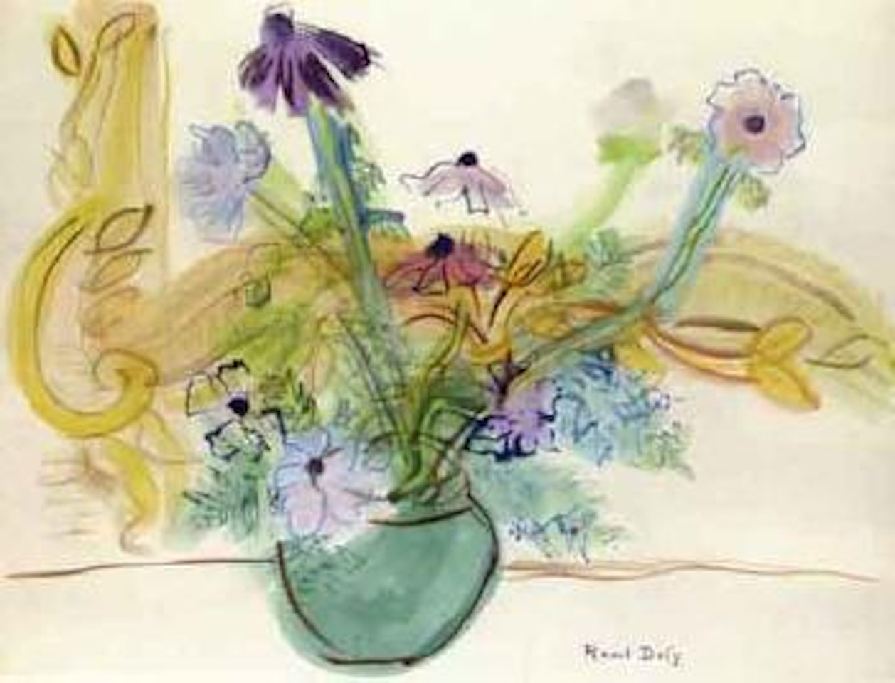 Anemones au vase vert by Raoul Dufy
