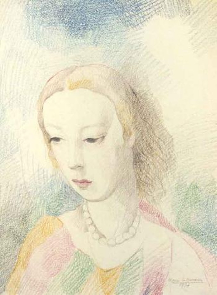 Jeune fille au collier de perles by Marie Laurencin
