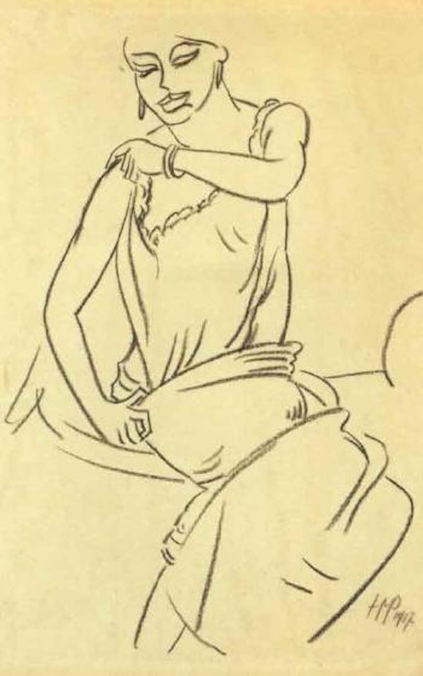 Seated lady by Max Pechstein