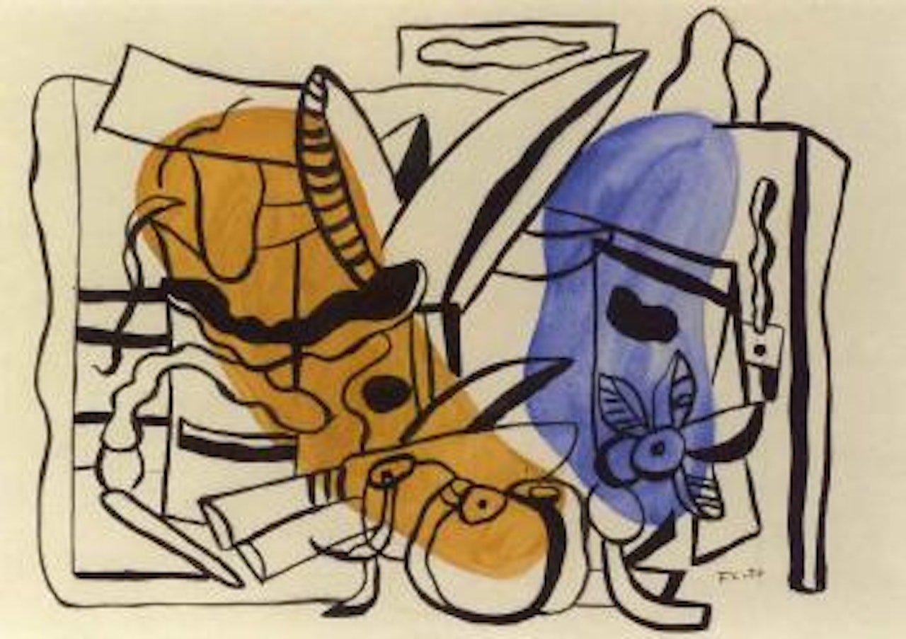 Nature morte aux fruits et au couteau by Fernand Leger