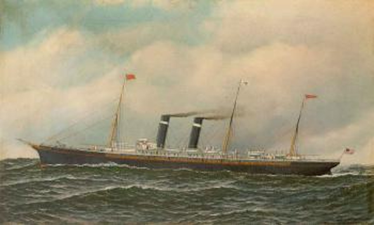 The American liner Philadelphia at sea by Antonio Jacobsen