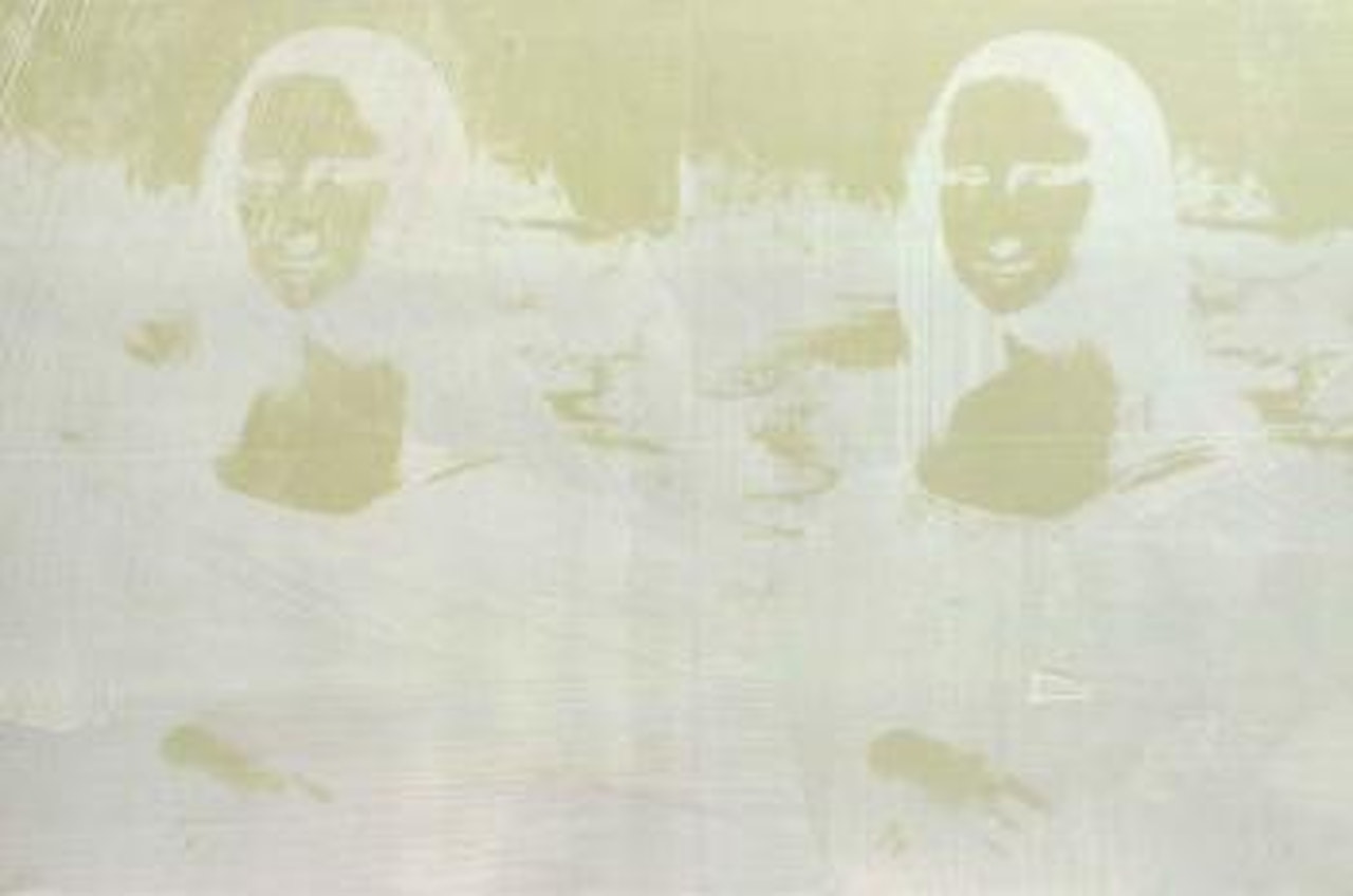 Two white Mona Lisas by Andy Warhol