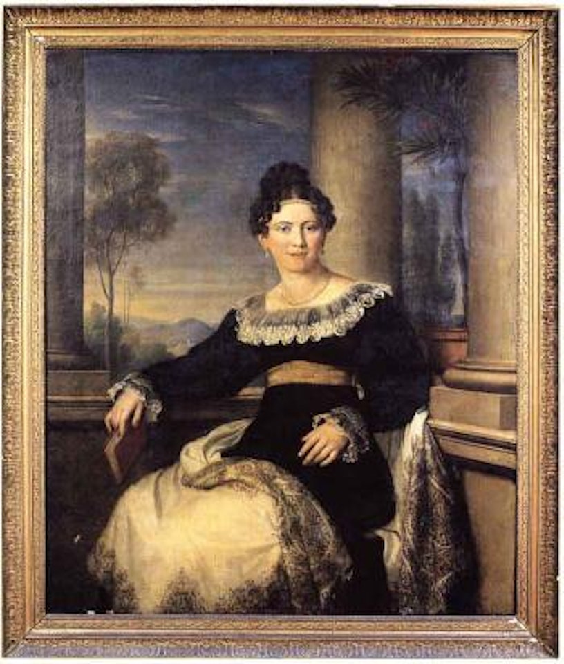 Portrait d'une dame de qualite au collier de perles by French School