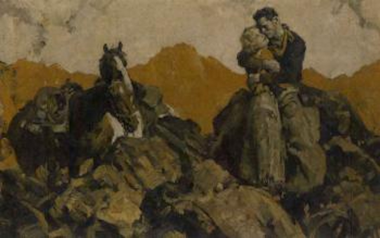 Cowboy and lady by Frank B. Hoffman