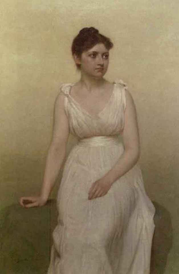 Daydreaming by the sea by John George Brown
