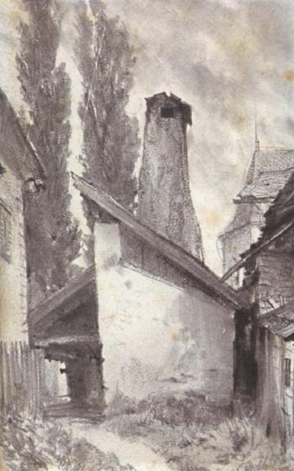 Landscape with bakehouse by Adolph Menzel