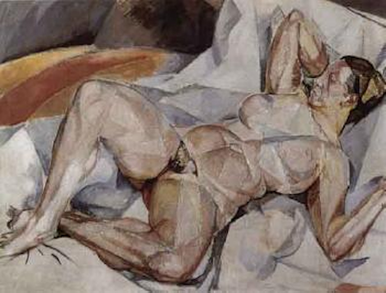 Cubist nude - people by the sea by Mela Muter