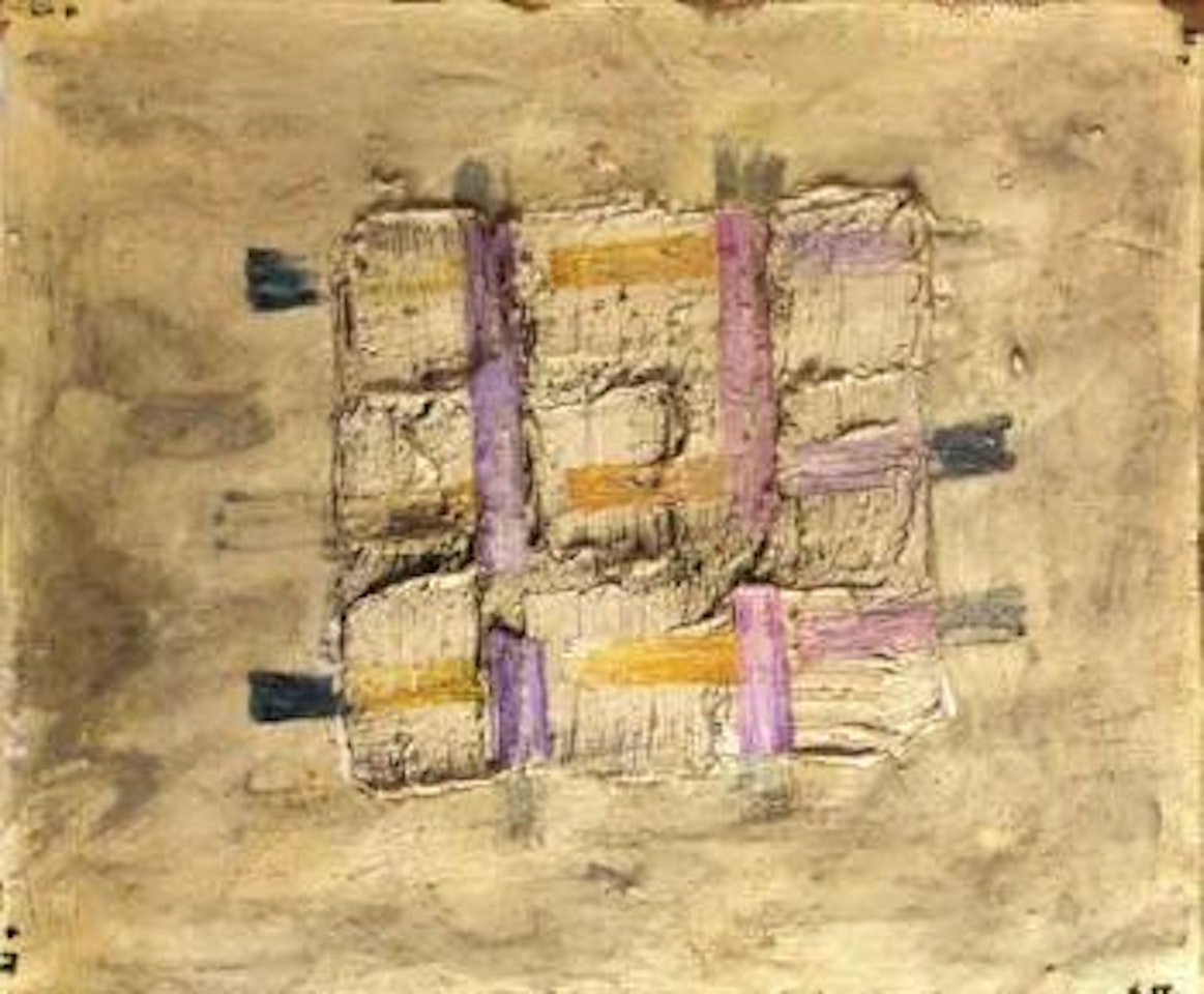 Construction carree, tableau a 4 cotes by Jean Fautrier