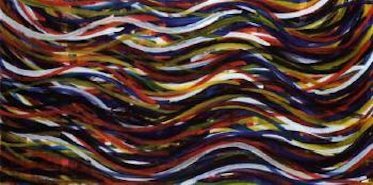 Wavy horizontal brushstrokes by Sol LeWitt