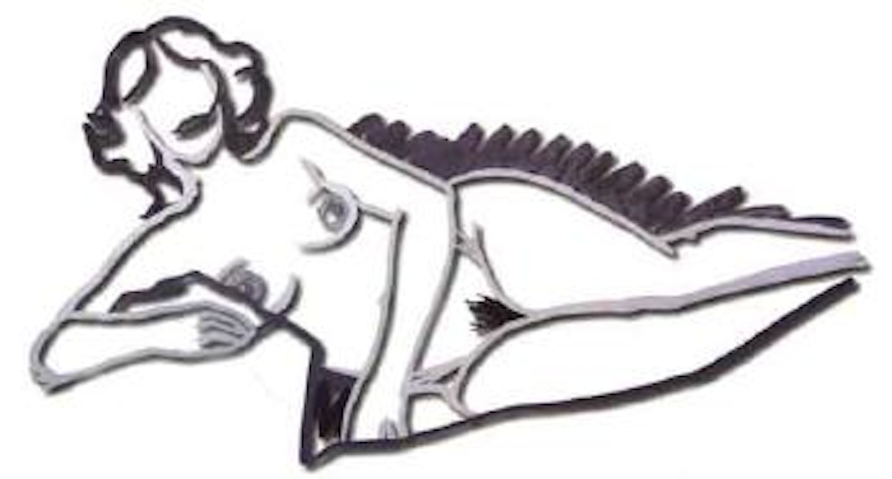 Steel drawing, Rosemary lying on one elbow by Tom Wesselmann