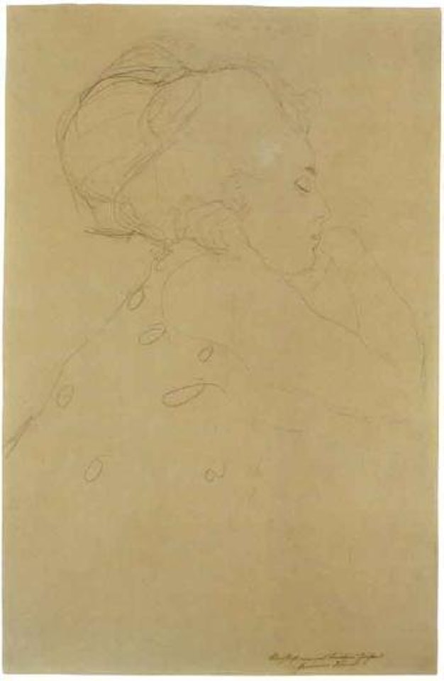 Slumbering, study for the painting Die Braut by Gustav Klimt