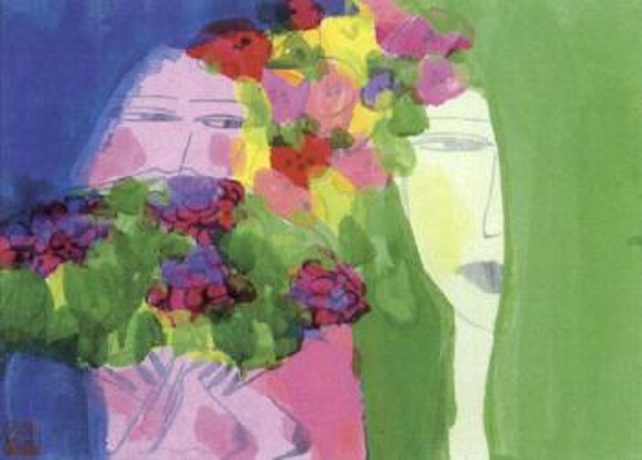 Two woman by Walasse Ting