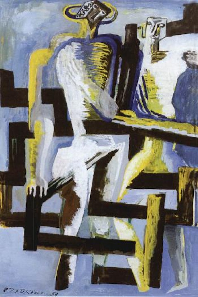 La barriere, deux personnages by Ossip Zadkine