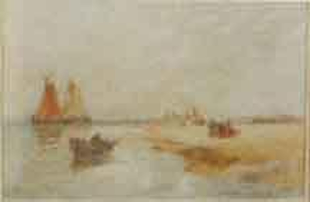 Katwyk Sands, fisherfolk on the beach at Katwyk by Thomas Bush Hardy