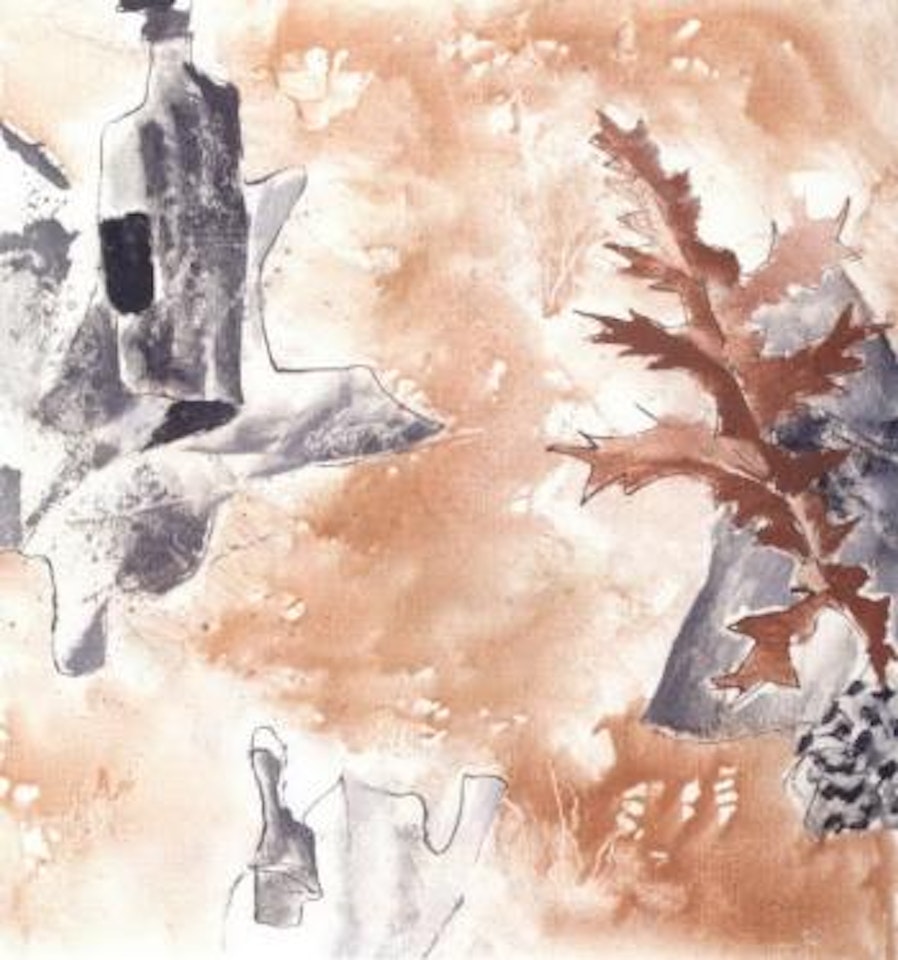 Thistle leaf and bottle by Max Weiler