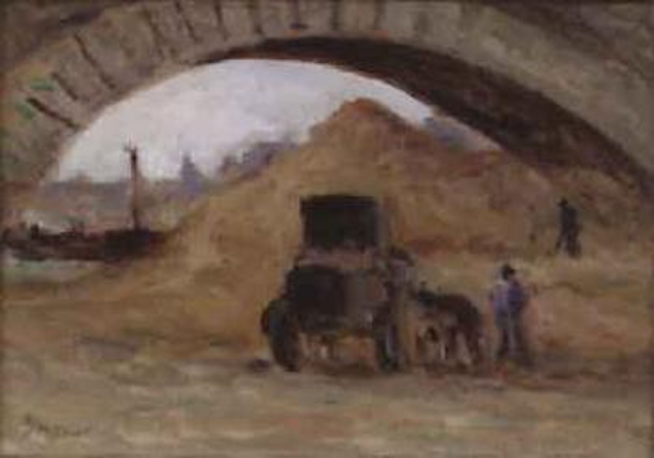 Sablieres sous un pont a Paris by Maximilien Luce