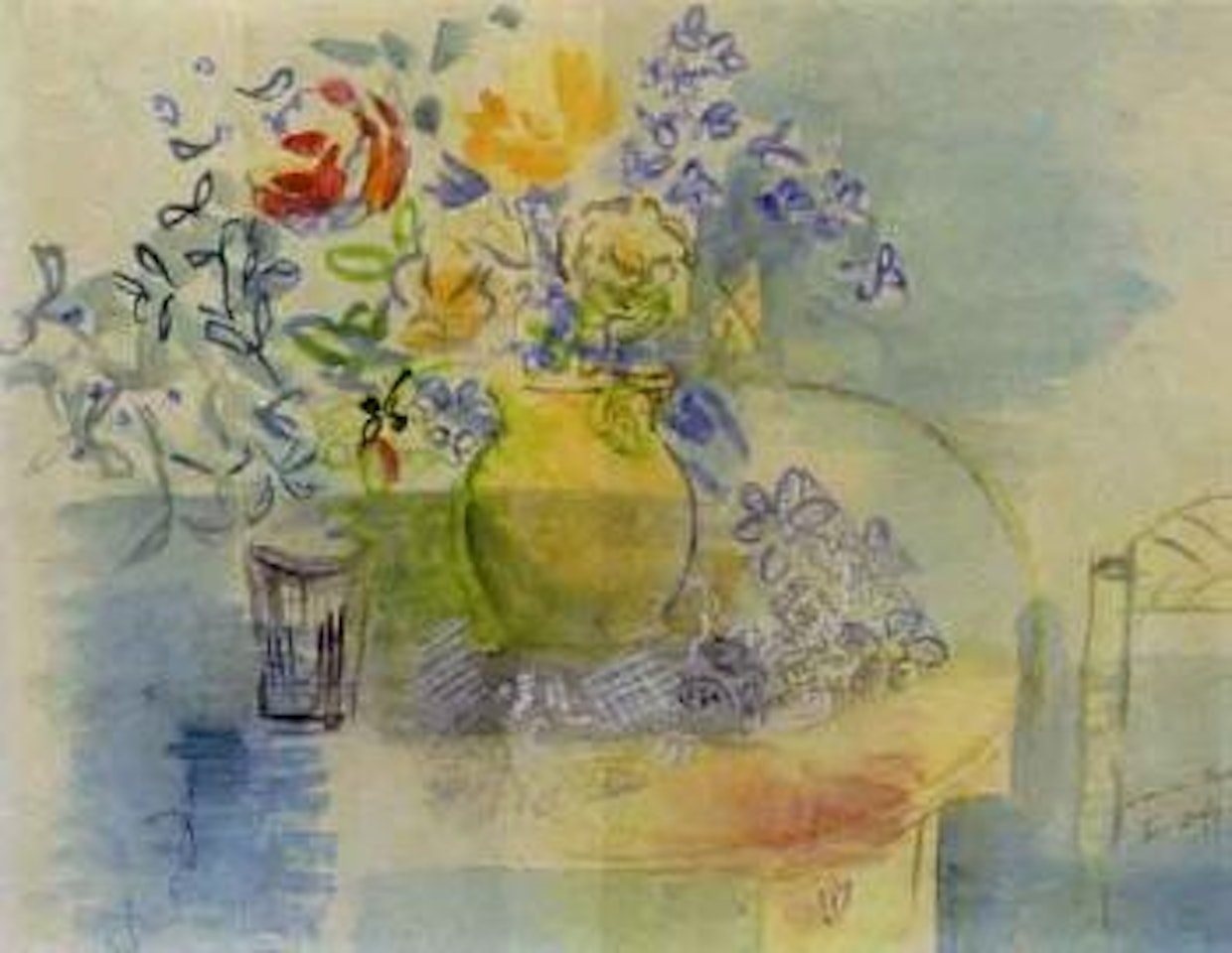 Bouquet de fleurs au tube de coleur by Jean Dufy