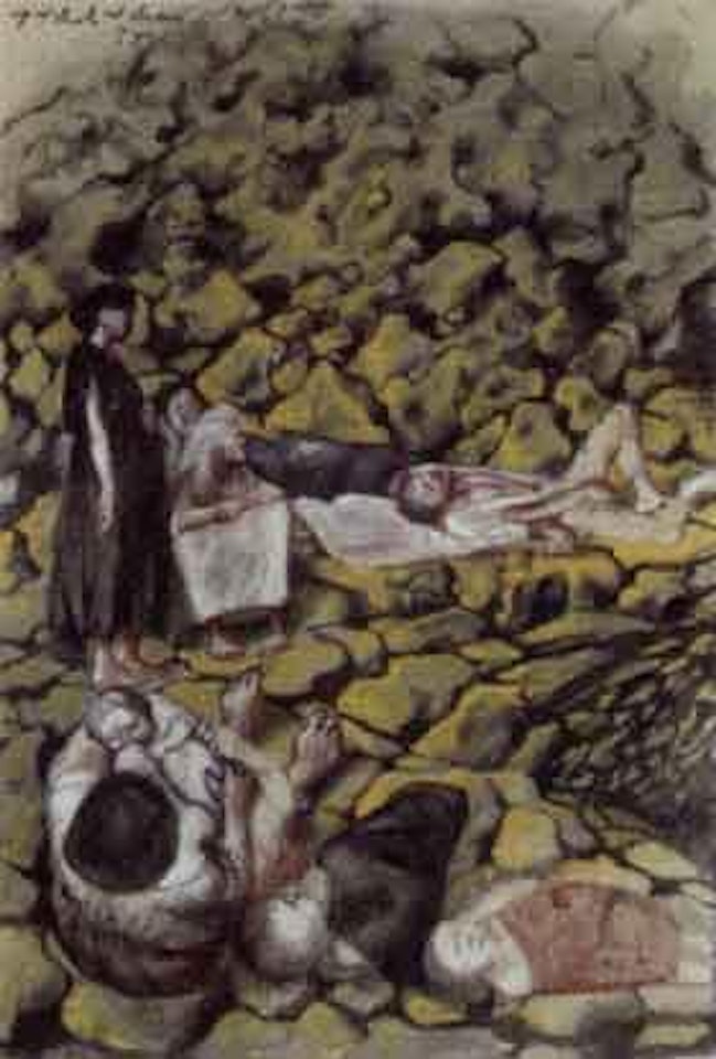 Survivors on rocks by Pavel Tchelitchew