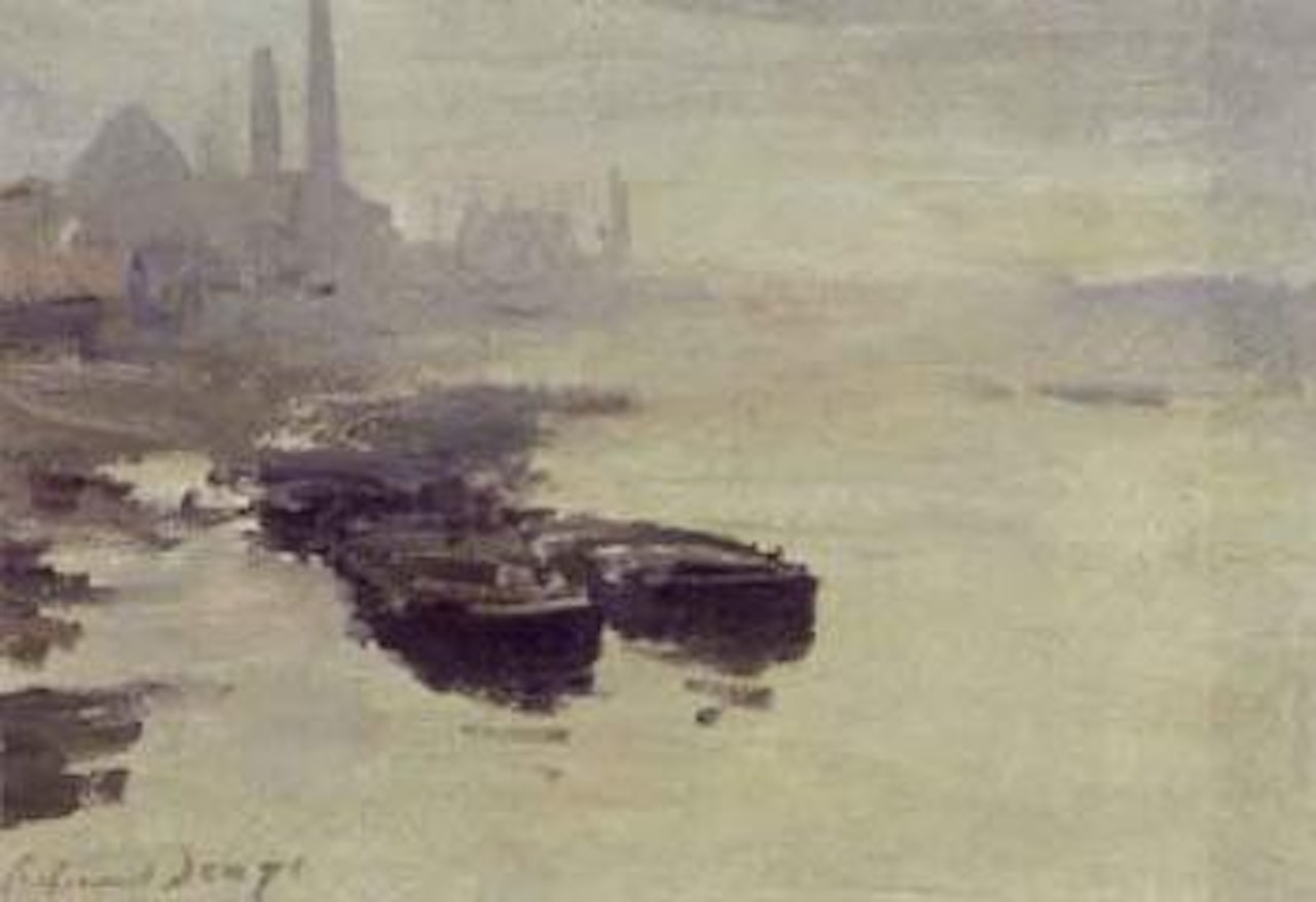 Barges in the mist by Edward Seago