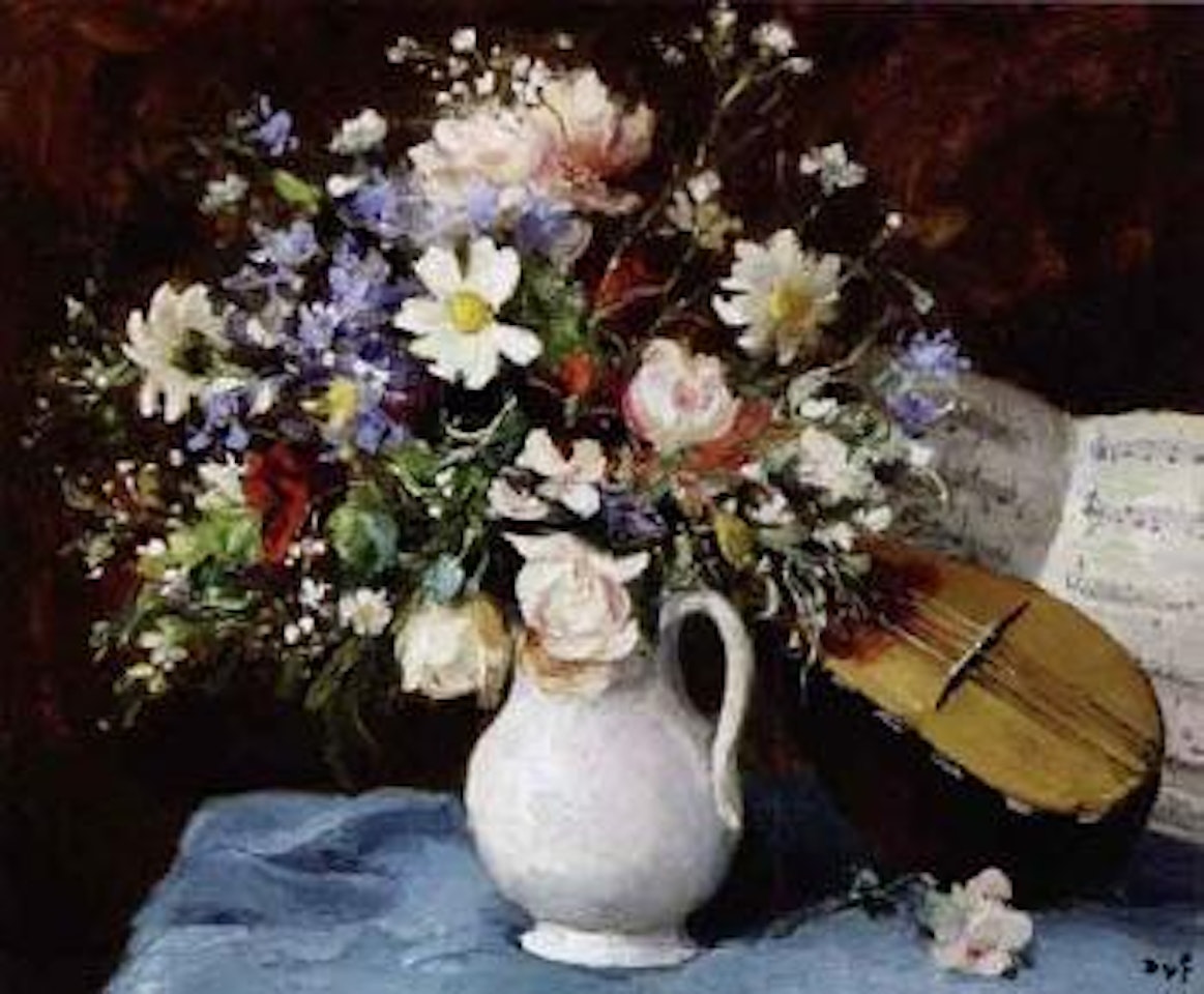 Fleurs et mandoline by Marcel Dyf