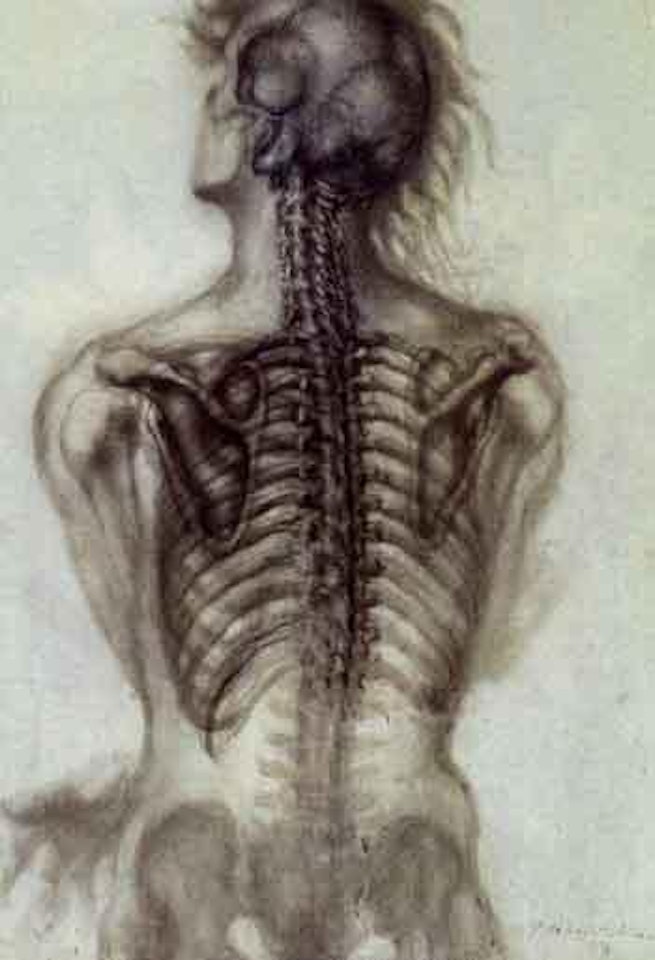 Figure from behind, bones exposed by Pavel Tchelitchew