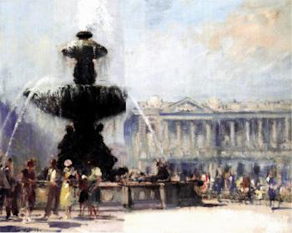 The fountain, Place de la Concorde, Paris by Edward Seago
