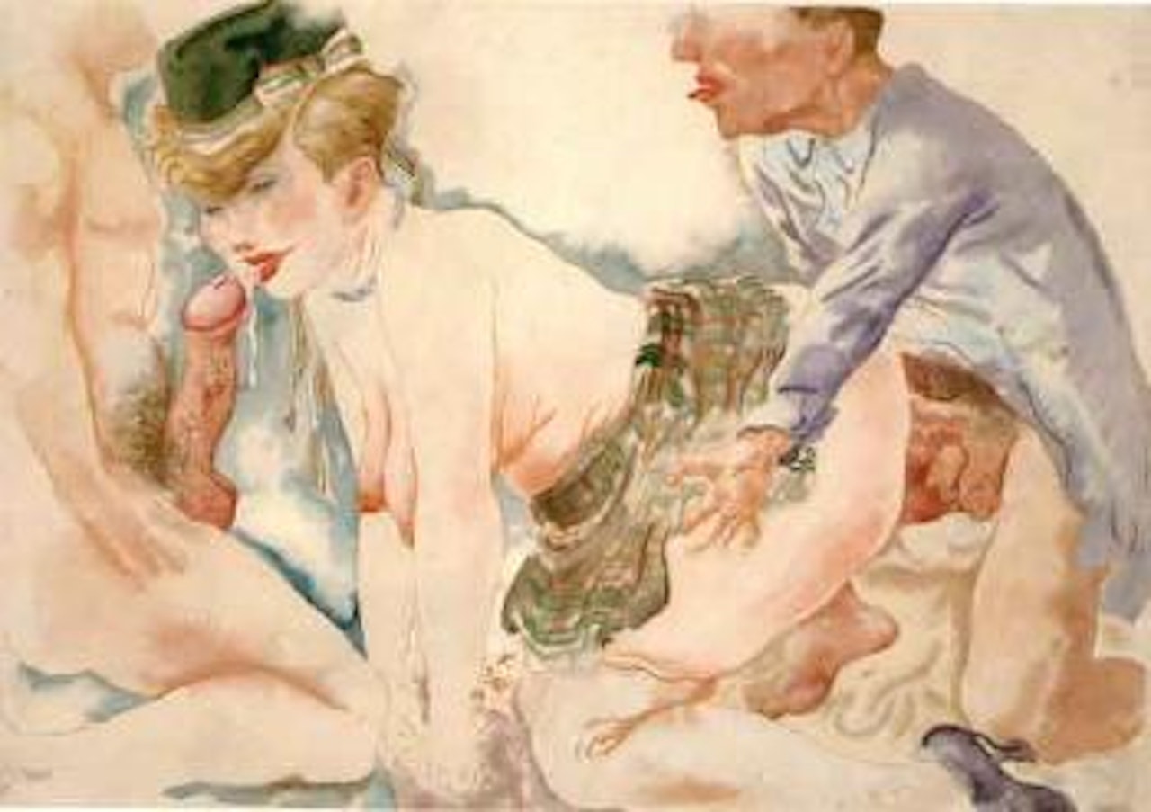 Girl and two men by George Grosz