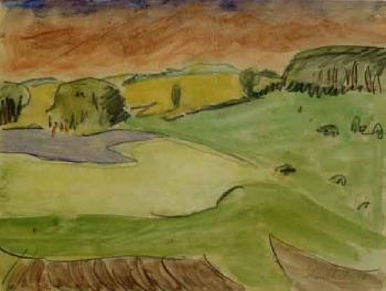 Summer landscape by Erich Heckel
