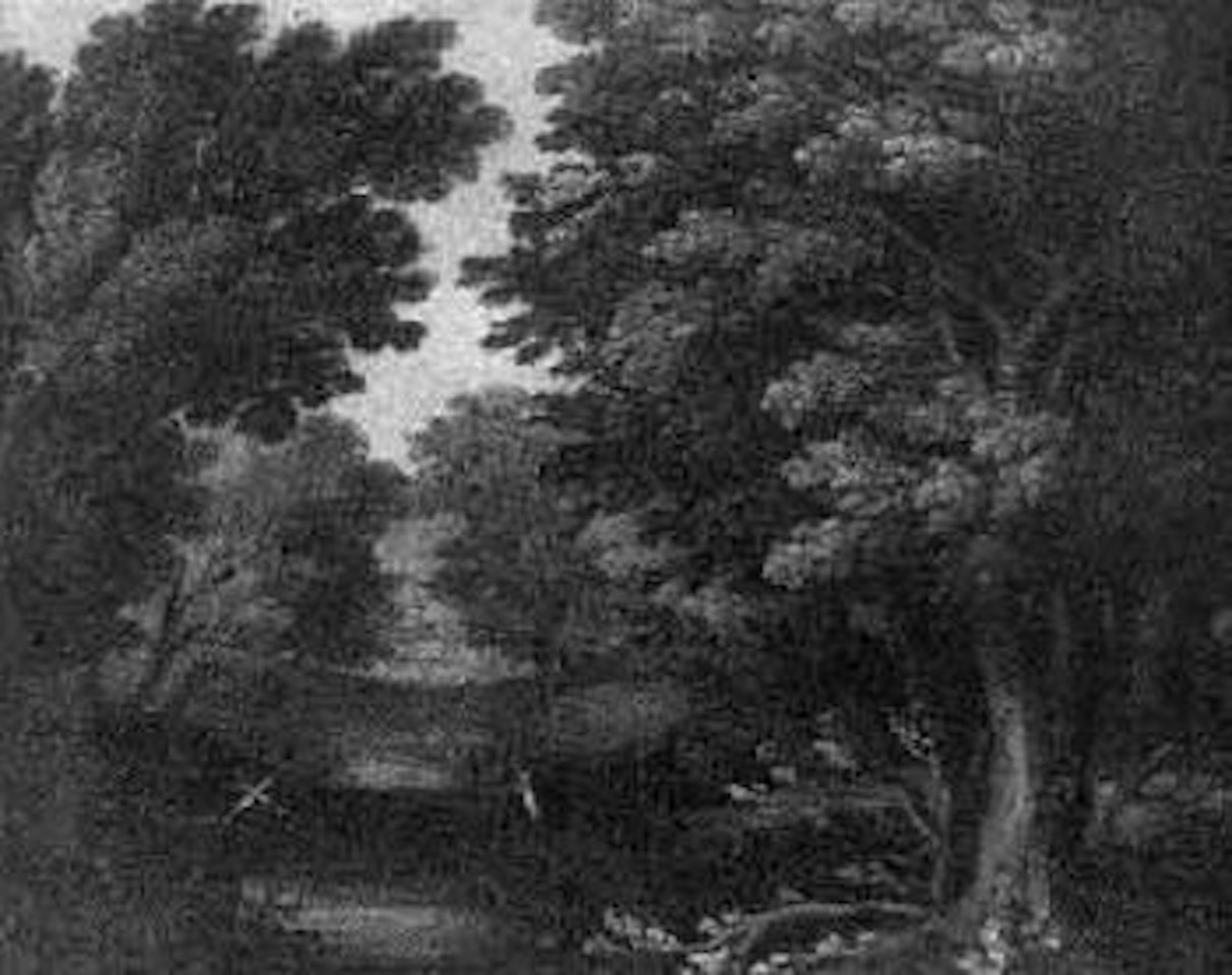Storks in forest clearing by Abraham Govaerts