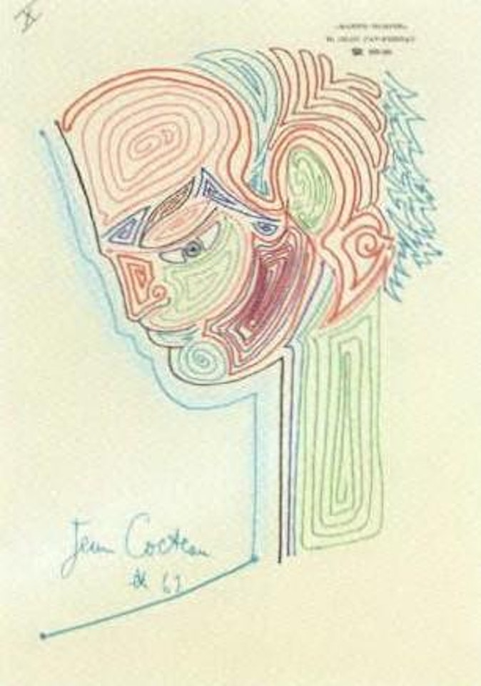 Comical head by Jean Cocteau