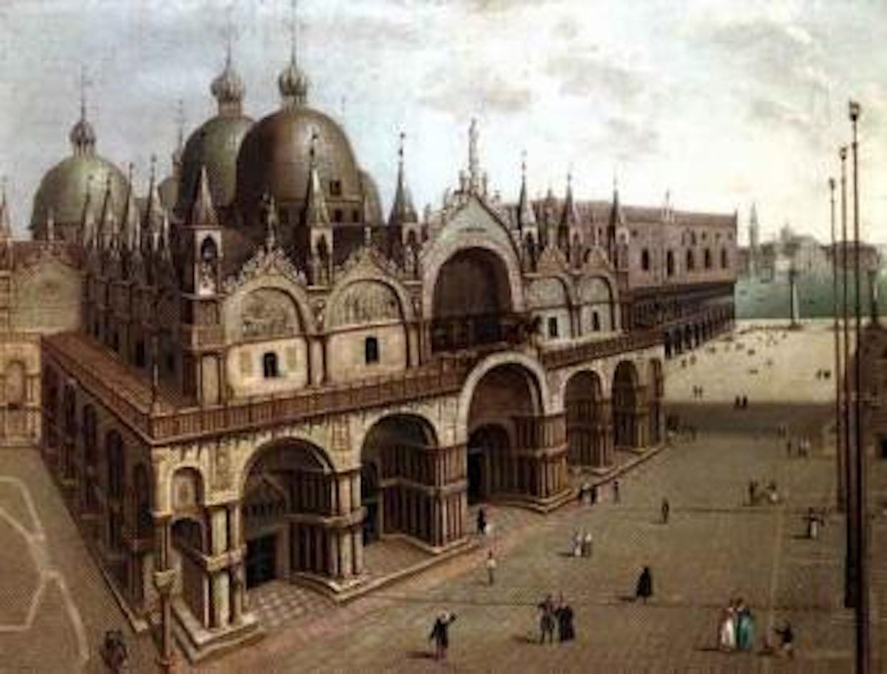 Bird's eye view of the San Marco church, Venice by German School
