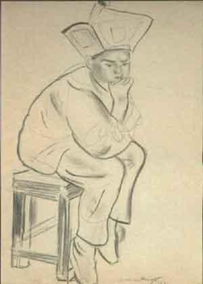 Chinese boy seated by Laura Knight