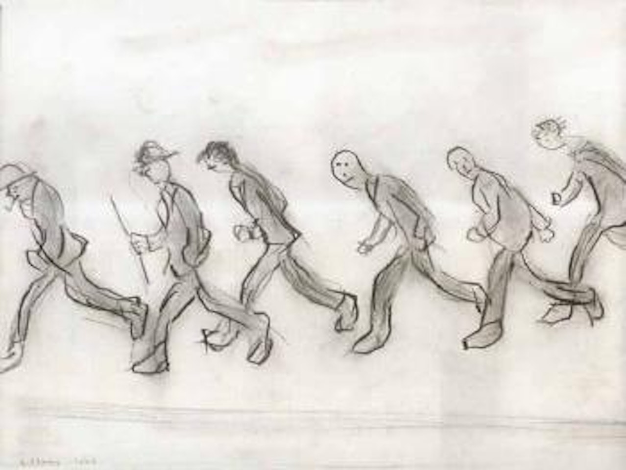Men in a hurry by Laurence Stephen Lowry