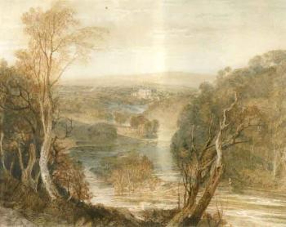 Distant view of Barden tower on the river Wharfe, West Riding, Yorkshire by Joseph Mallord William Turner