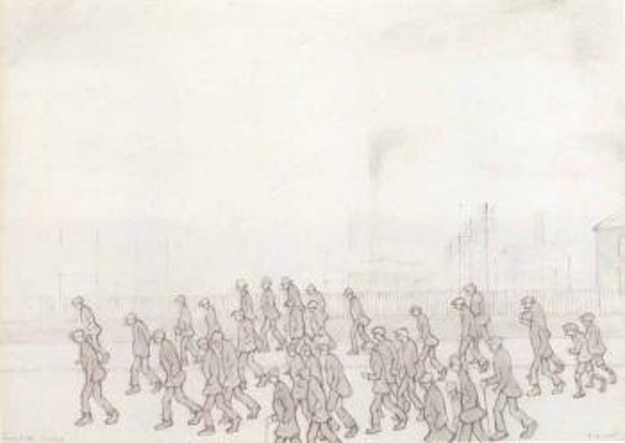Going to the match by Laurence Stephen Lowry