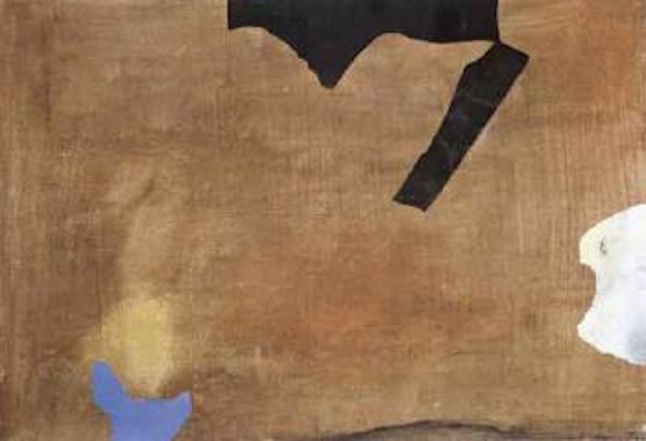 Shapes on brown by Giuseppe Santomaso