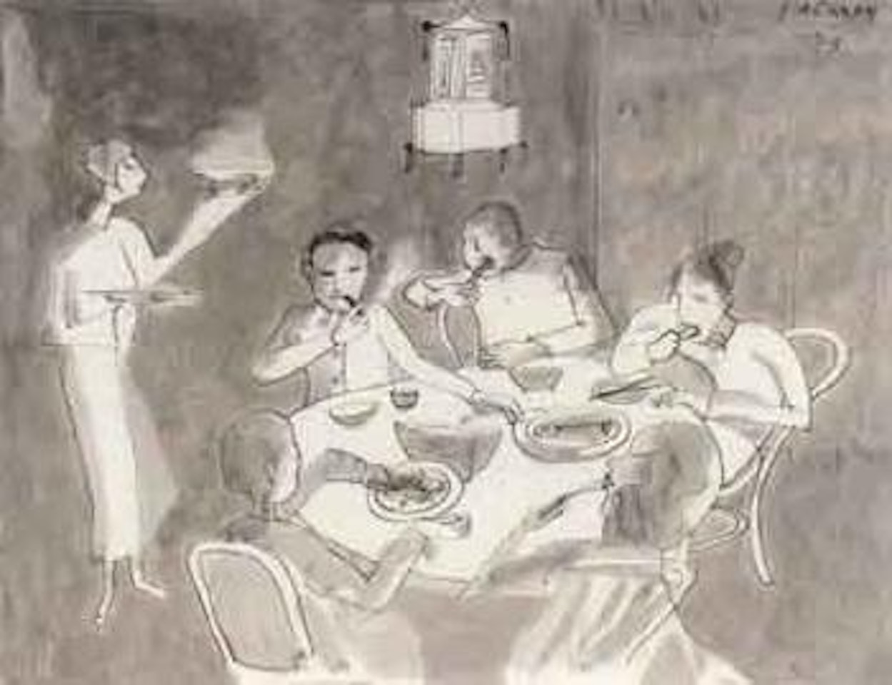 Dinner party by Charles Blackman