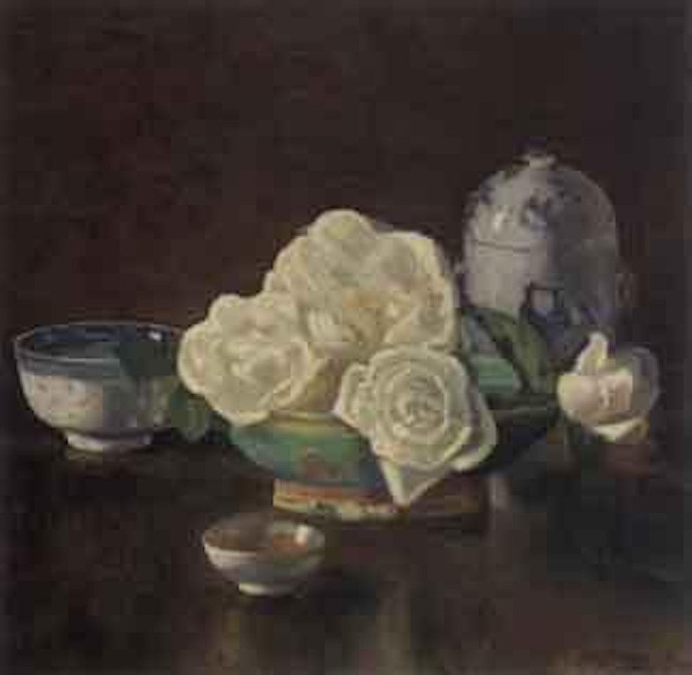 Still life with camellias by Roy de Maistre