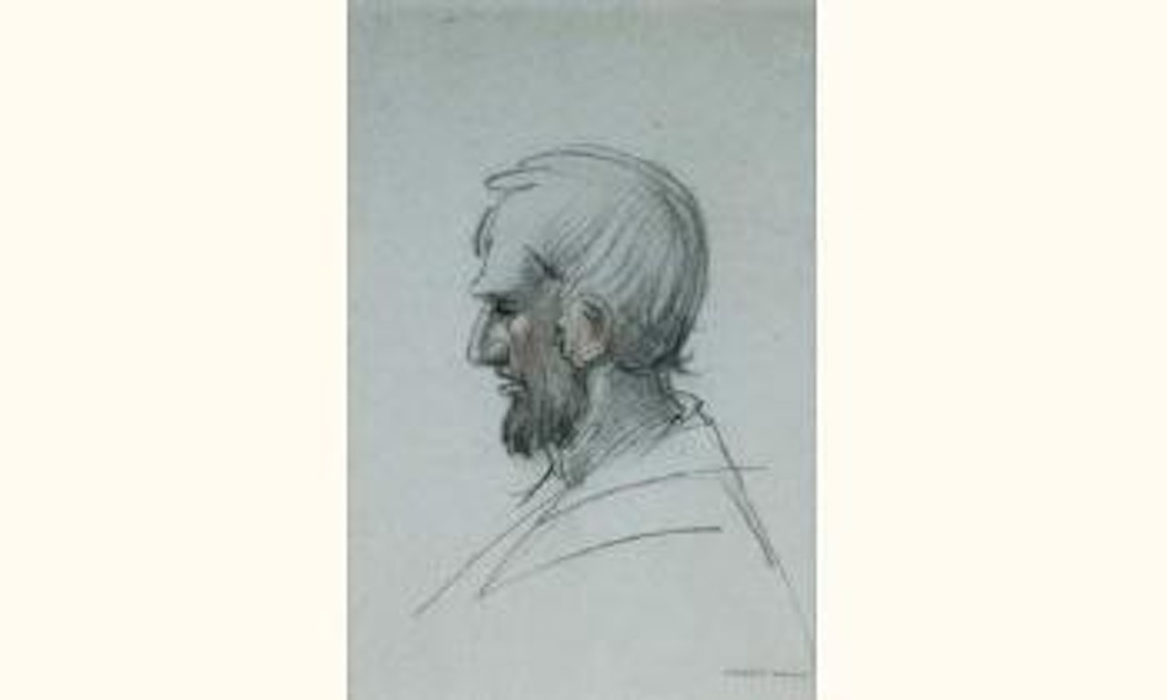 Portrait d'homme barbu by Odilon Redon