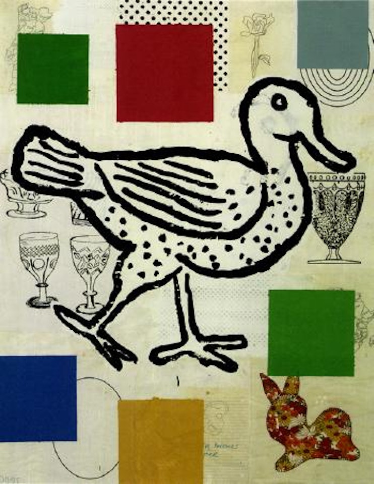 Abstract composition with duck by Donald Baechler