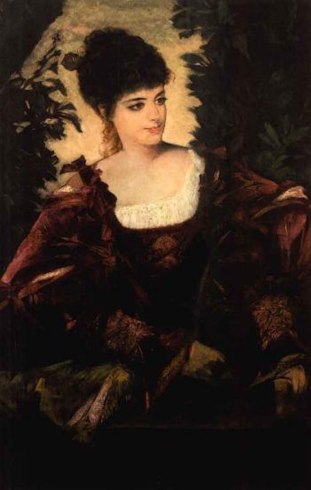 Young woman in historical costume by Hans Makart