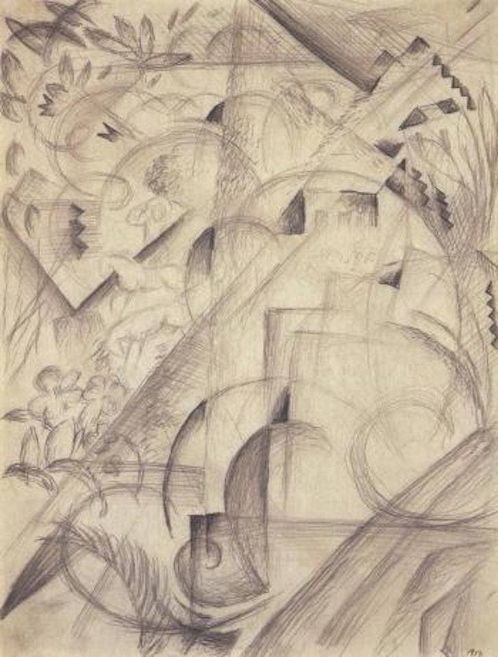 Sketch for embroidery with leaping horses by August Macke