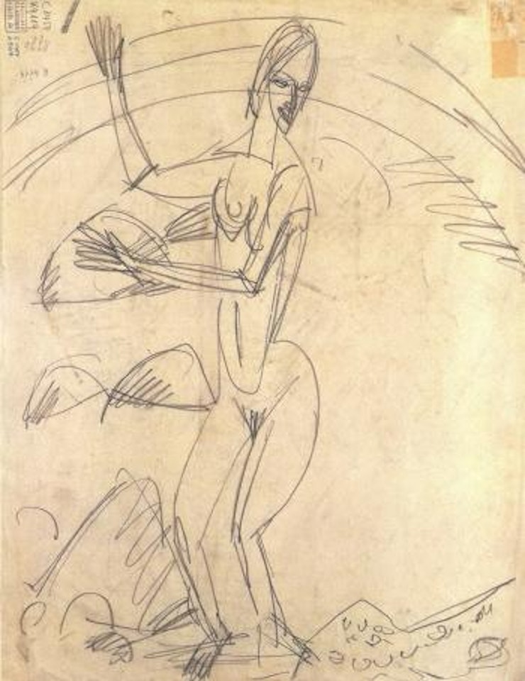 Bather on Fehmarn beach by Ernst Ludwig Kirchner