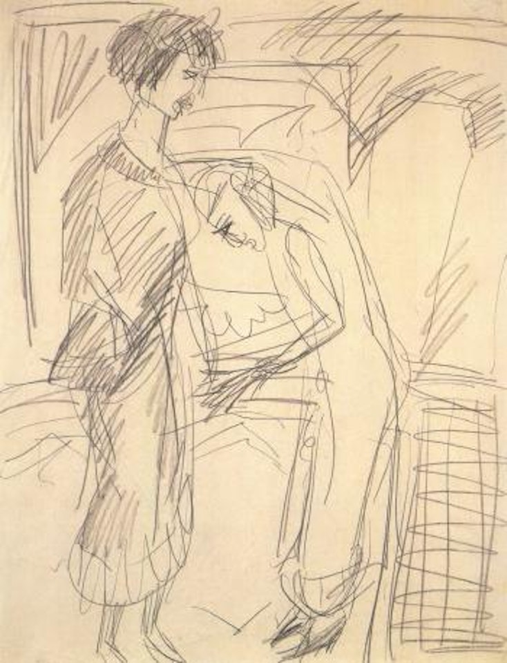 Conversation - Reimann pantomime by Ernst Ludwig Kirchner