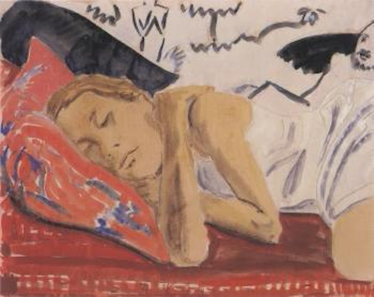 Woman sleeping by Erich Heckel
