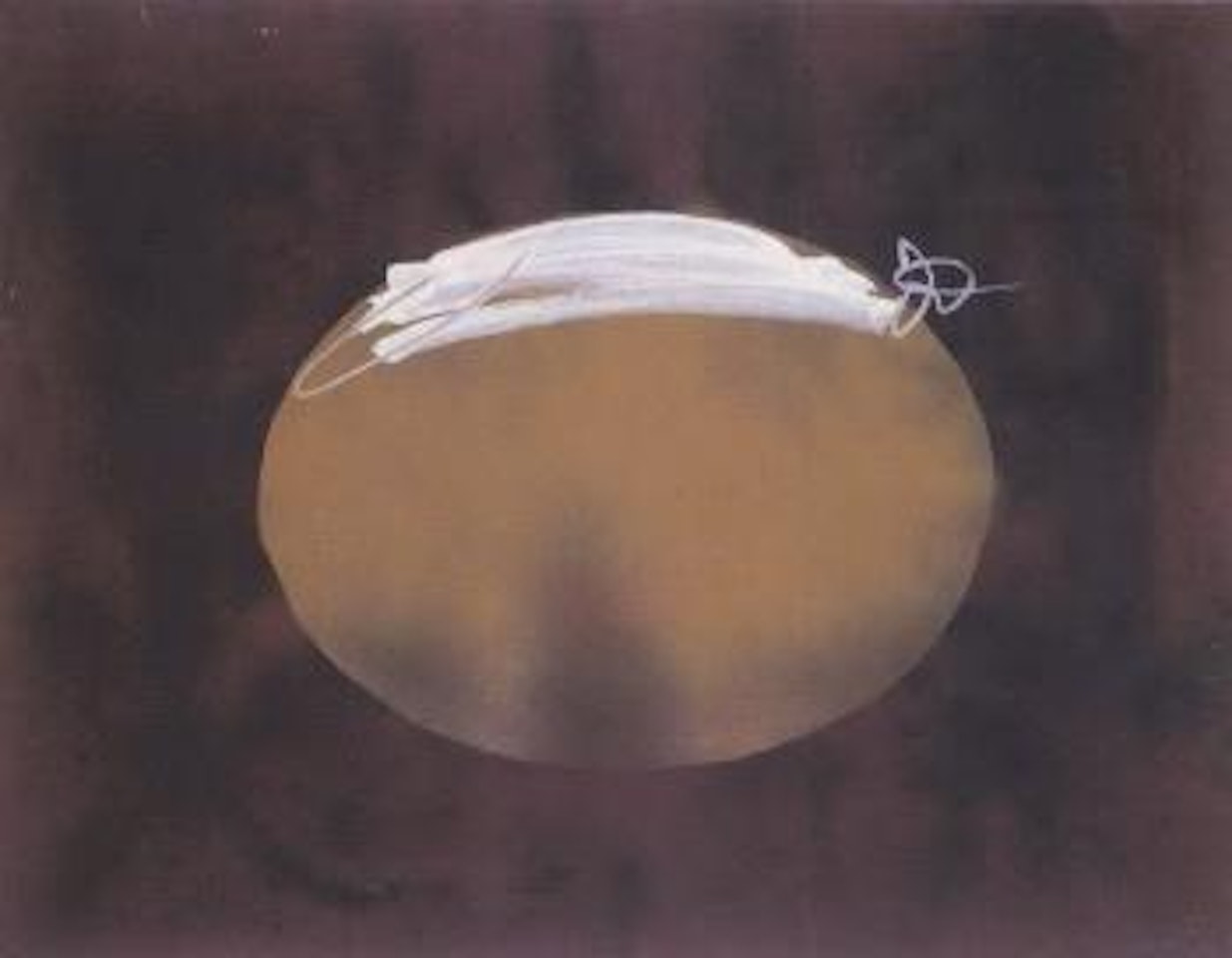 White on oval by Antoni Tapies