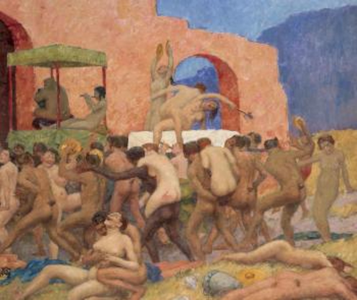 Silenius with some perfect ladies of Phrygia gave a cocktail party by Rupert Charles Wulsten Bunny