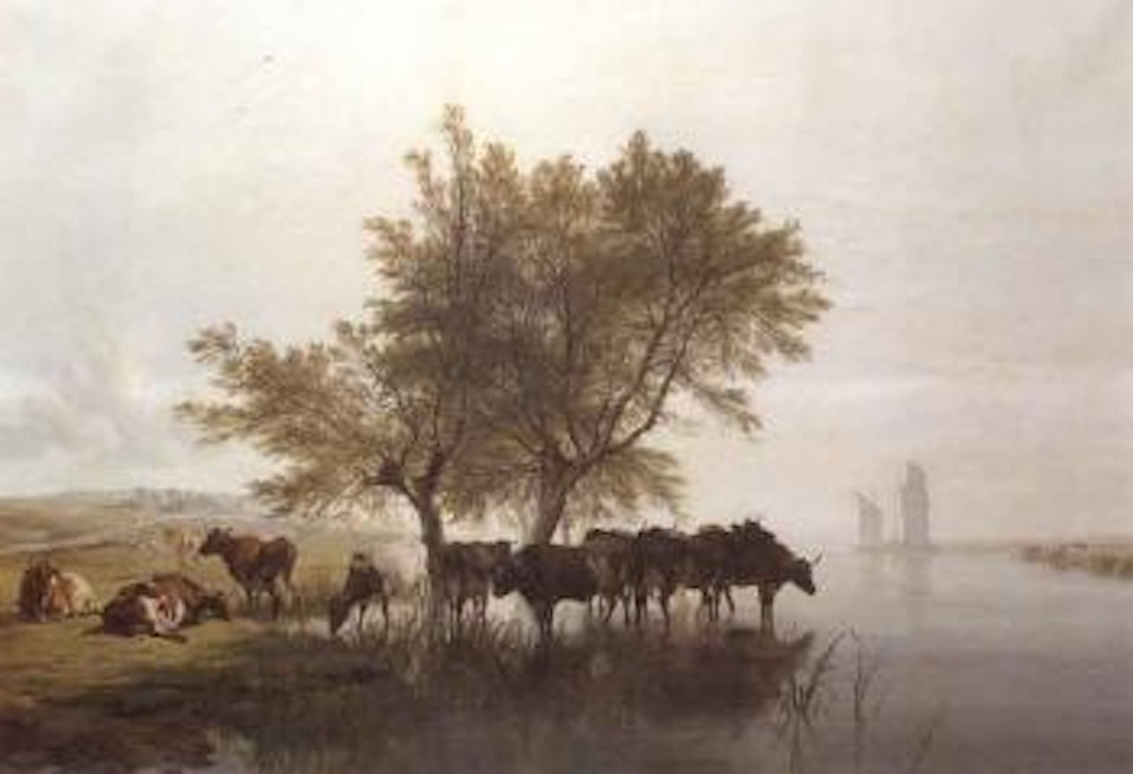 Cattle watering by Thomas Sidney Cooper