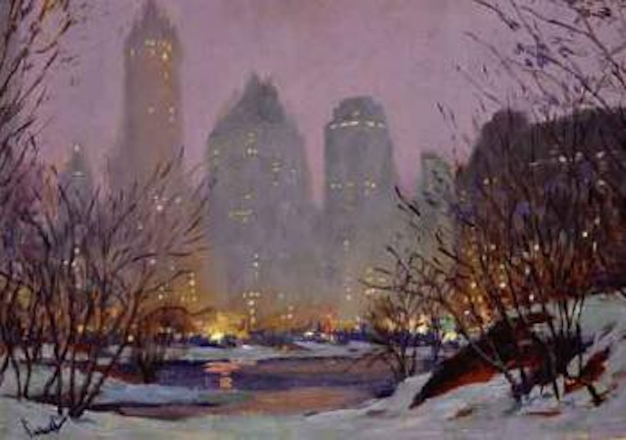Fifth Avenue Hotels from Central Park by Edward Cucuel